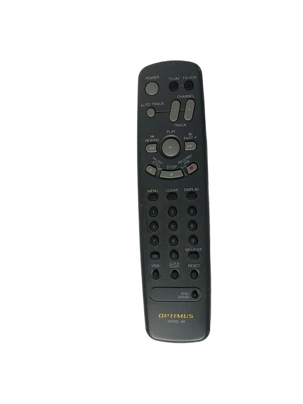 Optimus TV VCR Remote Control Model 96
